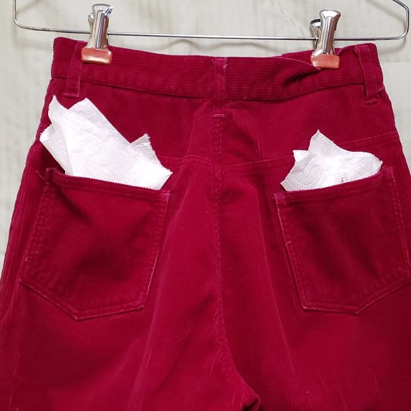 🍁Vintage Carmine Corduroy Fly-Front Pants - Picture 5 of 7